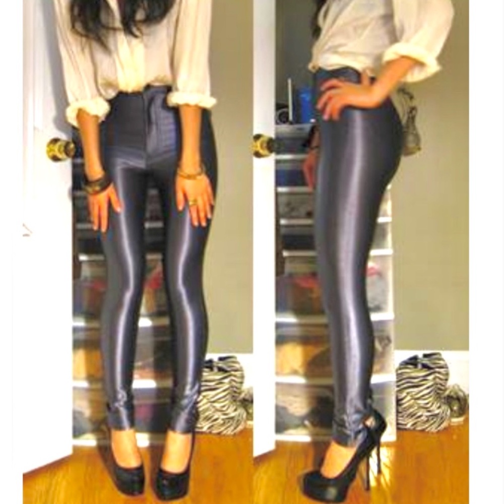 American apparel gray silver high waisted pants “ORIGINAL”